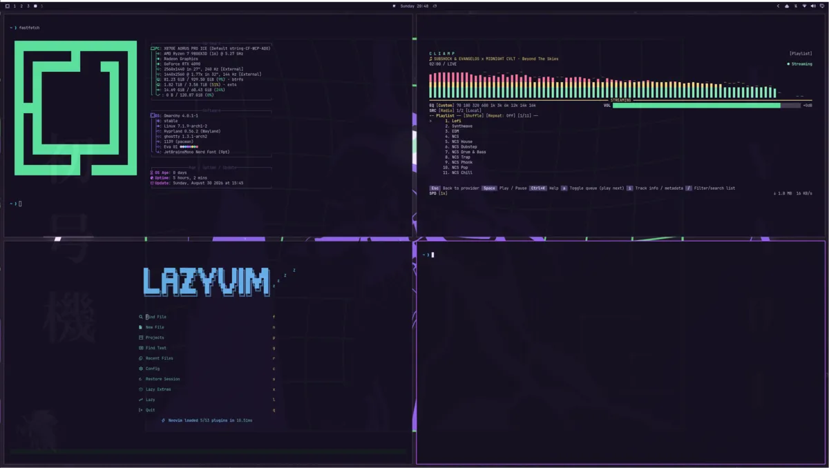 Eva 01 theme screenshot