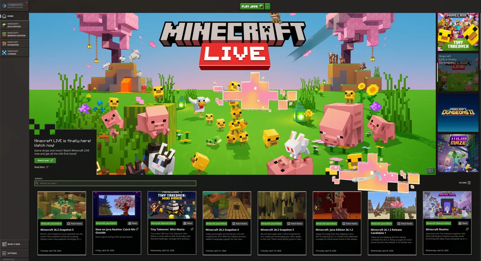Minecraft ikitumika kwenye Omarchy